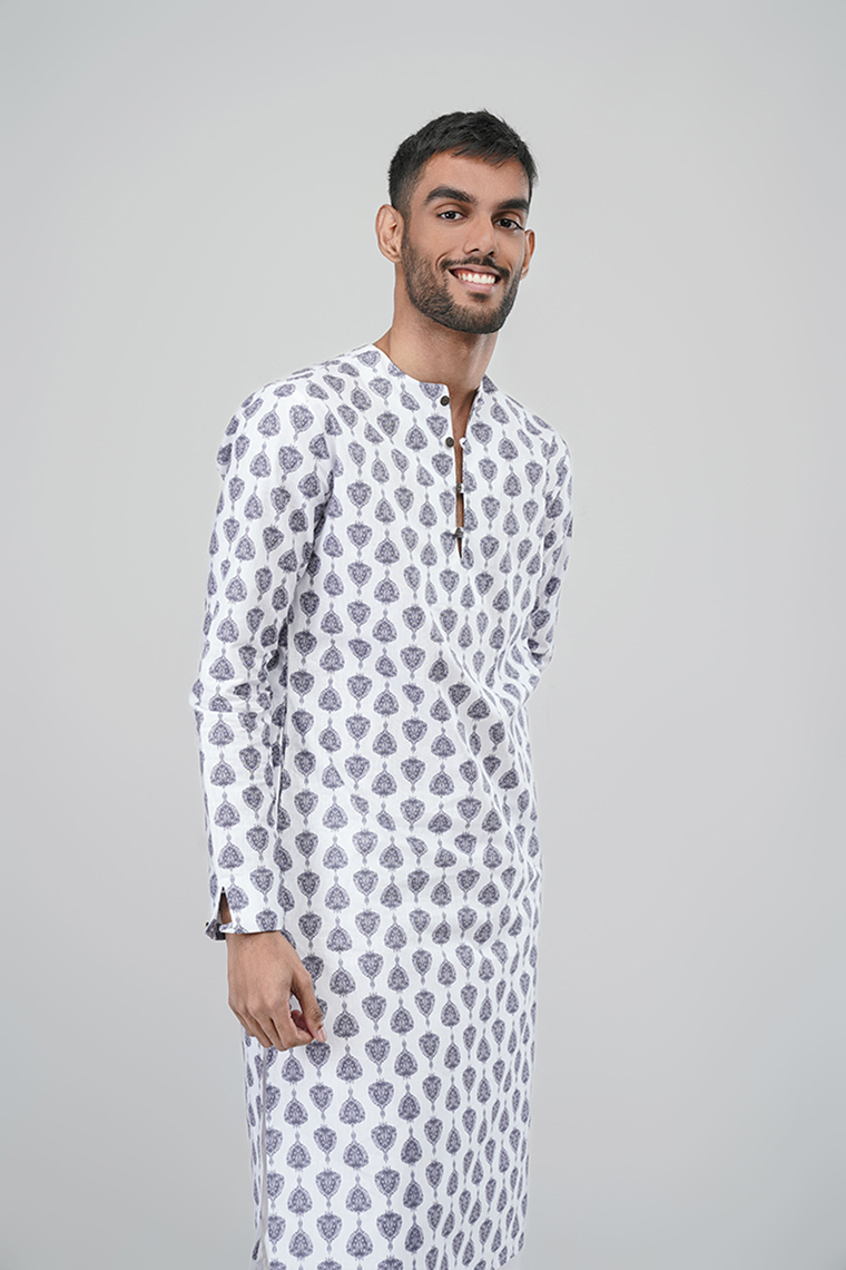 Red traditional menswear outfit